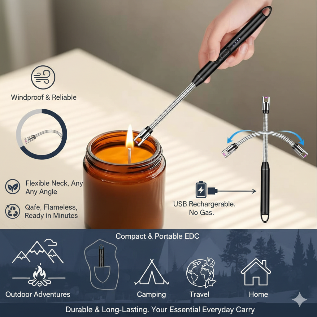 🔥 ⚡(Pack of 2) Rechargeable Electric Flexible & Windproof Lighter 🔥 ⚡