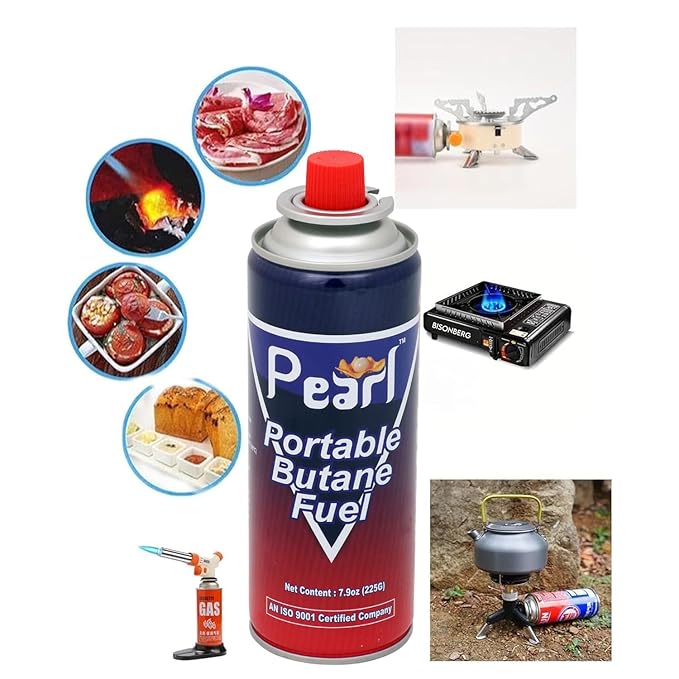 Premium Portable Butane Fuel Gas Can | Gas Canister Flame Can for Camping Stove