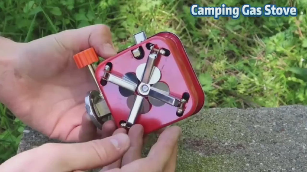 Palm Size Portable Cooking Stove & Butane Gas Cannister with Free Utility Gas Lighter | Compact & Travel Friendly